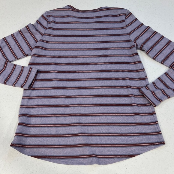 American eagle long sleeve soft knit sweater shirt Purple Maroon stripe sz Small - Picture 6 of 6